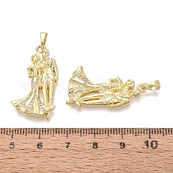 Pendenti in ottone con micro pavé di zirconi trasparenti per San Valentino&nbsp;KK-Q072-07G