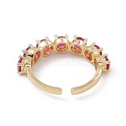 Открытое кольцо-манжета из кубического циркония&nbsp;RJEW-P079-07G-03