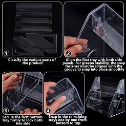 Одноуровневые акриловые подставки для косметических украшений&nbsp;ODIS-WH0043-217B