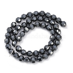Гальванизированные синтетические немагнитные гематитовые энергетические призматические бусины G-H072-M01-01