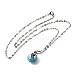 Синтетическая бирюза рондель подвеска урна пепел ожерелья NJEW-K393-01P