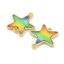 Gestellbeschichtung Messing Pflaster Regenbogen Farbe Harz Verbinder Charms&nbsp;KK-M290-03A-G