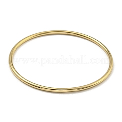 Juego de brazaletes y anillos lisos de acero inoxidable 202 con revestimiento al vacío de PVD de 7 pieza&nbsp;BJEW-M317-16A-G