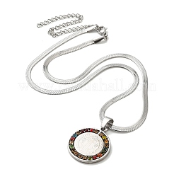 Красочные ожерелья с подвесками в виде святого бенедикта со стразами&nbsp;NJEW-G123-01P