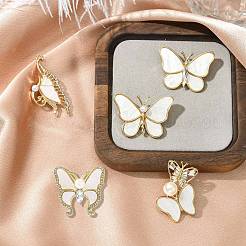 5 шт. 5 стиля броши-бабочки из сплава со стразами&nbsp;JEWB-CJ0001-33