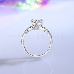 Кольца для женщин из стерлингового серебра 925 пробы с микропаве из кубических цирконий с родиевым покрытием WG9CD14-04