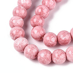 Chapelet de perles en verre baking paint&nbsp;DGLA-N016-8mm-02