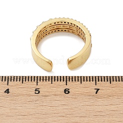 Манжеты из латуни с микро паве кубический цирконий для женщин RJEW-F182-04G