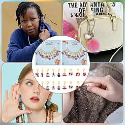 Подвесные маркеры петель в стиле американского флага HJEW-AB00344