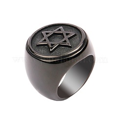 Fingerringe mit Davidstern-Muster aus Edelstahl 304 für Herren&nbsp;FS-WGD55C6-21