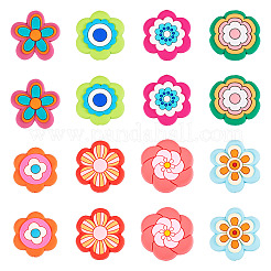 32 шт. 8 вида цветочных бусин из ПВХ KY-TA0001-49