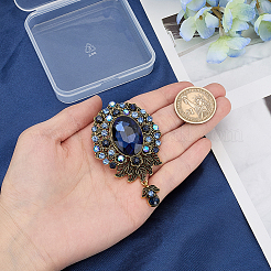 Broche rétro en alliage et strass en forme de larme (1 pièce) pour femme&nbsp;JEWB-SP0001-17B