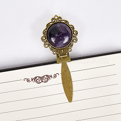 2 шт. 2 стиля закладок из натурального розового кварца и аметиста OFST-CP0001-08