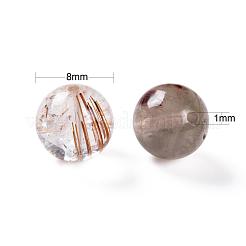 100 Stück 8 mm runde natürliche Rutilquarzperlen der Klasse Aa&nbsp;DIY-LS0002-28