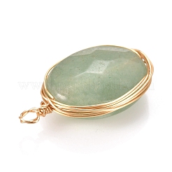 Pendentifs en aventurine vert naturel&nbsp;PALLOY-JF00467-01