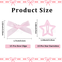 15 шт. заколки-звездочки для волос с железными кнопками&nbsp;OHAR-CP0001-23