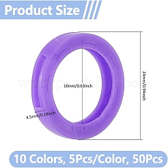50 шт. 10-цветный пластиковый нескользящий водонепроницаемый многоразовый чехол для ключей&nbsp;AJEW-DC0001-73