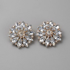Legierung Acryl Strass Schaftknöpfe&nbsp;BUTT-WH0027-35KCG-01