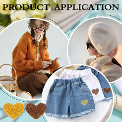 56 шт. двухцветные нашивки из полиэстеровой ткани с вышивкой в виде сердца&nbsp;DIY-MA0006-84