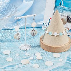 3 連売り 3 スタイル 天然淡水貝ビーズ 連売り  フラットラウンド  9~20x2~5mm  穴：0.5~1.1mm  約19~43個/連  15.04~16インチ（38.2~40.6cm）  1連/スタイル&nbsp;BSHE-SC0001-21