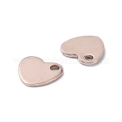 ステンレススチールチャーム201個  ハートチャーム  ローズゴールド  9x10x1mm  穴：1.2mm&nbsp;STAS-H191-01B-RG