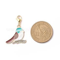 Décorations de pendentif d'oiseau d'émail d'alliage&nbsp;HJEW-JM00763