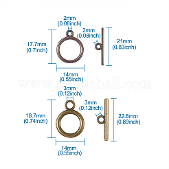 Сплавочные застежка тоггл тибетского стиля TIBE-BT0001-04