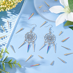 60本3色合金ペンダント  カドミウムフリー＆ニッケルフリー＆鉛フリー  コーン  ミックスカラー  25x4mm  穴：2mm  20個/カラー&nbsp;PALLOY-DC0001-01-NR
