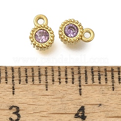 Ciondoli in acciaio inossidabile 304 con micro pavé di zirconi cubici&nbsp;STAS-U027-02G-09