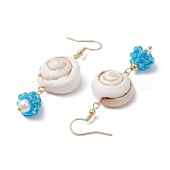 Серьги-подвески из ракушечного стекла EJEW-MZ00424-05