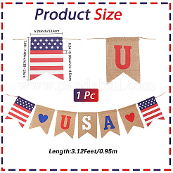 1 Stück Wort USA Leinen Hängebanner Fahnen&nbsp;AJEW-SP0001-61