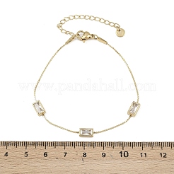 Браслеты из нержавеющей стали 304 с микрофиброй из кубического циркония для женщин&nbsp;LS-BJEW-K291-04G