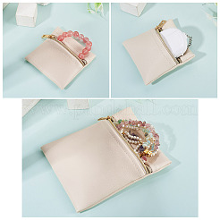 2 stücke 2 arten rechteck quadrat pu leder schmuck geschenk zipper taschen&nbsp;ABAG-TADJ0001-01B