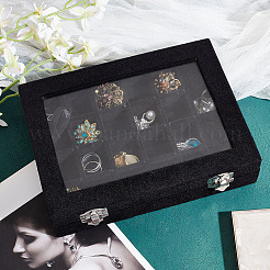 Rechteckige Schmuck-Ausstellungenboxen aus Samt mit 24 Fach&nbsp;VBOX-WH0016-02A