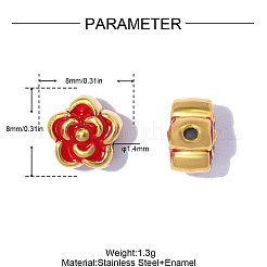 304 Edelstahl mit Emailleperlen&nbsp;SA-OY001-05G-02