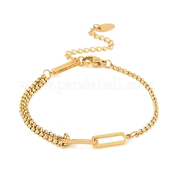 Rechteckige Gliederarmbänder aus Edelstahl 304&nbsp;BJEW-Z174-01G