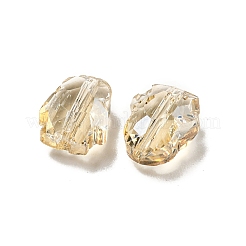 電気メッキガラスビーズ  多面カット  パール光沢メッキ  ペンギン  小麦  8x6.5x4.5mm  穴：1mm&nbsp;EGLA-A041-01-PL01