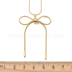 PVD вакуумное покрытие 304 нержавеющая сталь бант кулон круглая змея цепи ожерелья для женщин&nbsp;NJEW-Z044-10G