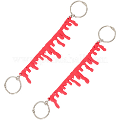 4 шт. украшение на цепочку для обуви из ПВХ с каплями крови и железными кольцами на Хэллоуин&nbsp;NJEW-SC0001-60