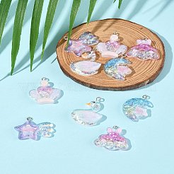 10шт 5 стиля прозрачные подвески из смолы RESI-FS0002-08