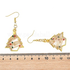 Pendientes colgantes de latón y vidrio para mujer&nbsp;EJEW-TA00825