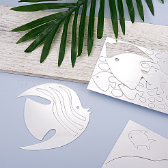 3 комплект 3 акриловых зеркальных настенных наклеек в виде рыб&nbsp;DIY-CF0001-02B