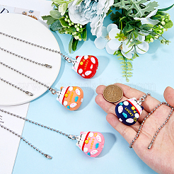 4 шт. 4 цвета ПВХ мультфильм счастливая кошка кукла подвески потолочный вентилятор тяга удлинители цепи&nbsp;AJEW-DC00003