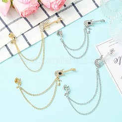 4 Stück 4 Stile Legierung Strass hängende Kette Brosche&nbsp;JEWB-CJ0003-55