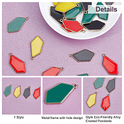 24шт 4 стиля экологически чистые подвески с эмалью из сплава&nbsp;ENAM-PH0002-17