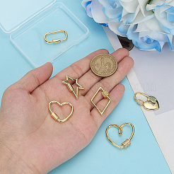 6 шт. 6 стиля латунный винт с карабином&nbsp;ZIRC-ME0001-06