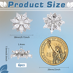 6 шт. латунные кнопки с микропаве из прозрачного кубического циркония&nbsp;KK-FG0001-26A