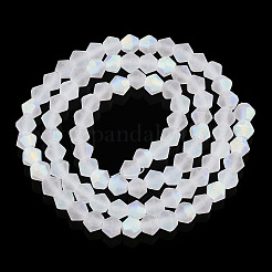 Imitez des brins de perles en verre givré bicône en cristal autrichien&nbsp;EGLA-A039-T4mm-MB13
