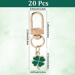20 pendentif décoratif en alliage émaillé en forme de trèfle&nbsp;HJEW-CP00072