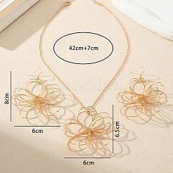 Комплекты из ожерелий и серег с подвесками из полого цветочного сплава&nbsp;FS-WG212DE-01